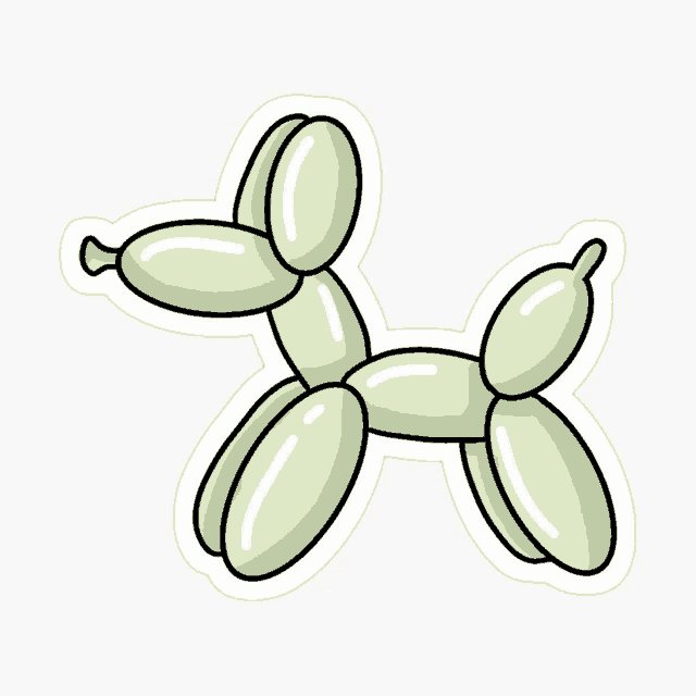 a green balloon dog with a white background