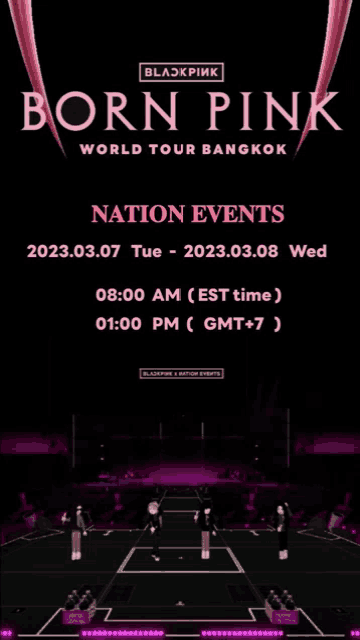 a poster for born pink world tour bangkok