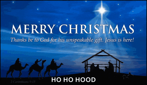 a poster that says merry christmas thanks be to god for his unspokeable gift jesus is here