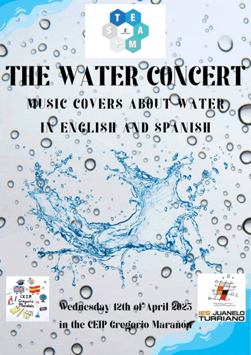 a poster for the water concert which takes place on april 12