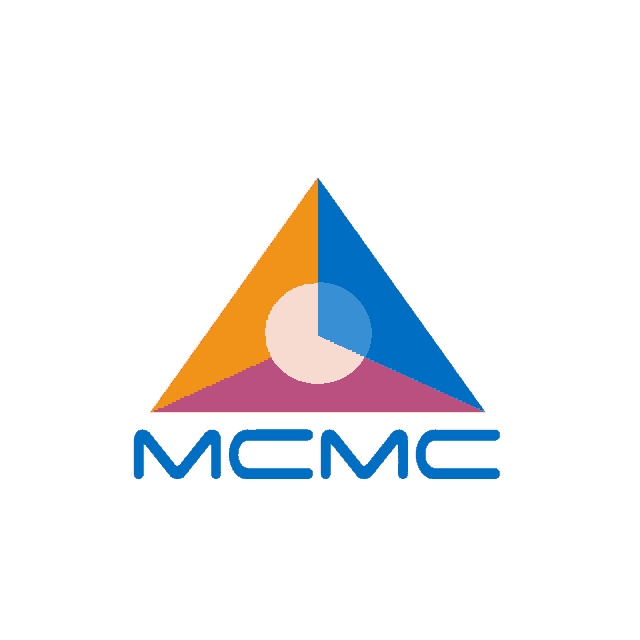 a logo for mcmc with a triangle and circle in the middle