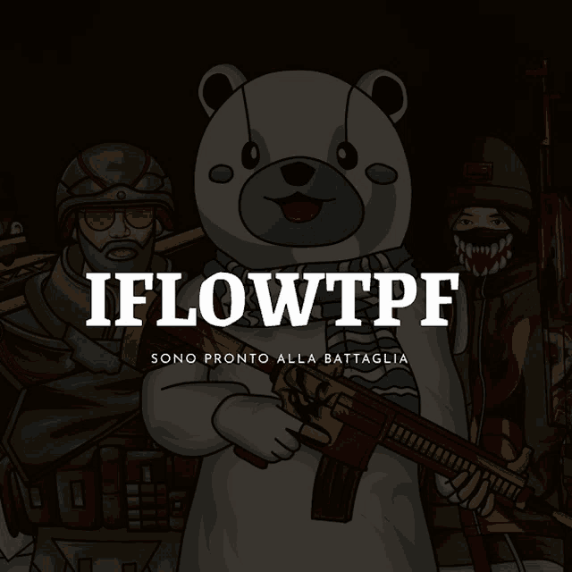 a cartoon of soldiers and a polar bear with the words iflowtpf