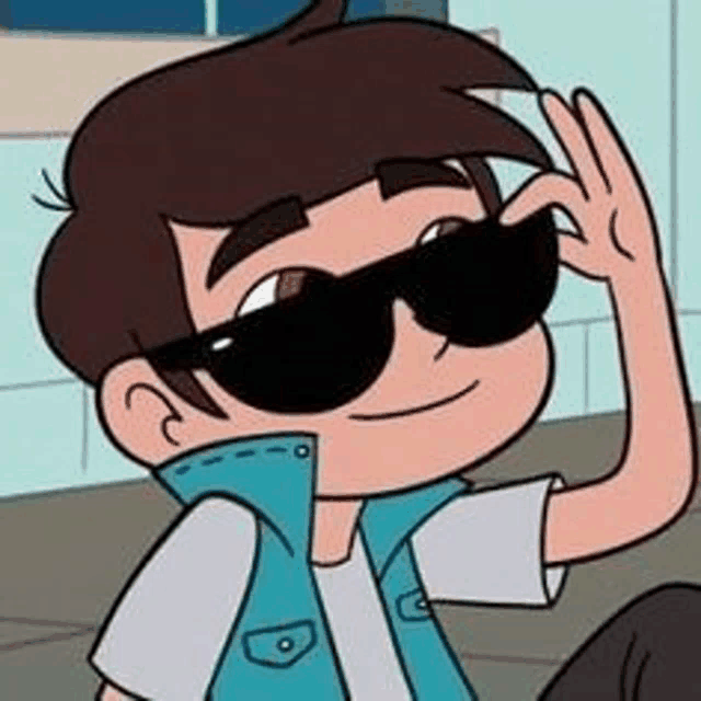 a cartoon character wearing sunglasses and a vest is giving a thumbs up .