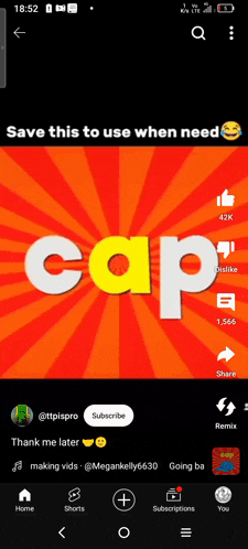 a screen shot of a app called cap