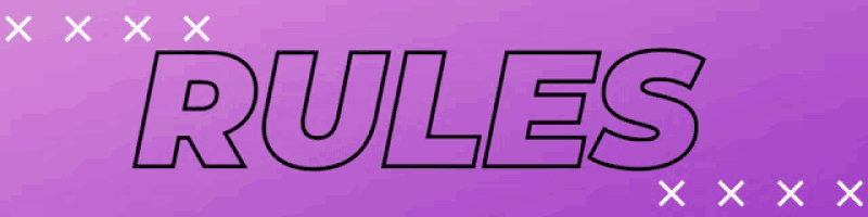 a purple background with the word rules written in black