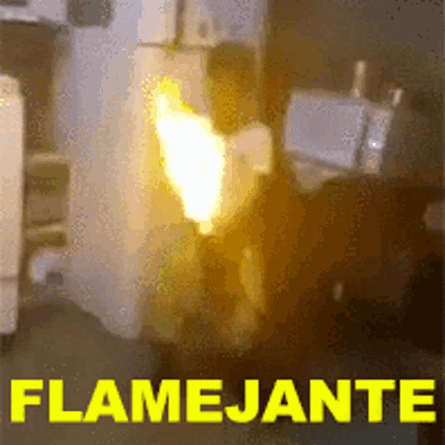 a picture of a person holding a flame with the words flamejante below it