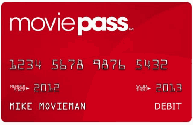 a red moviepass credit card that says mike movieman