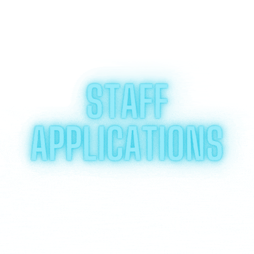 a sign that says staff applications on a white background