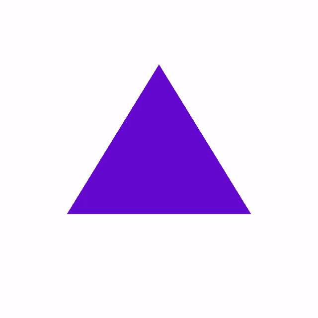 a purple triangle on a white background that is pointed upwards