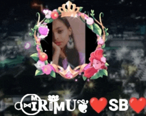 a picture of a girl in a floral frame with the name sb