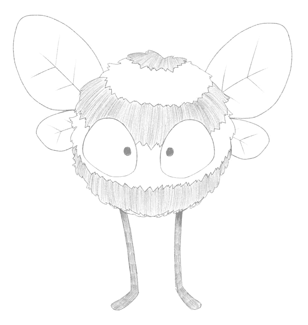 a black and white drawing of a fly with a beard