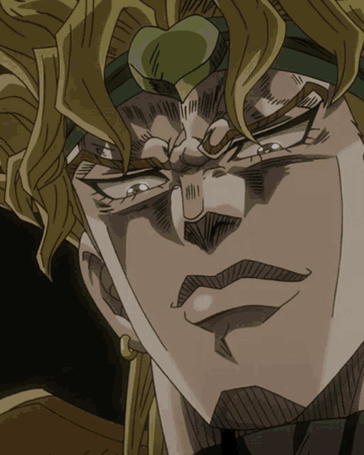 dio from jojo 's bizarre adventure is shown with a serious look on his face