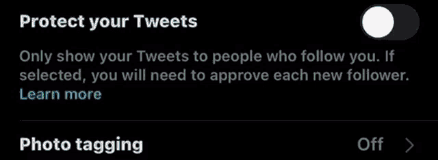 a black screen with a green button that says protect your tweets .