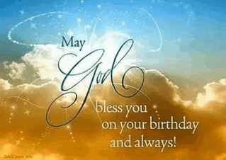 a birthday card with the words may god bless you on your birthday and always