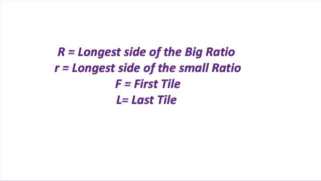 a white background with purple writing that says r = longest side of the big ratio