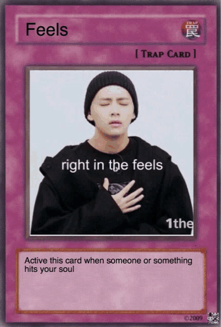 a card that says " feels " on it