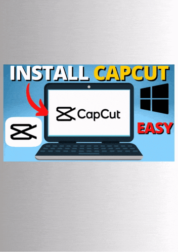 a computer screen with the words install capcut easy above it