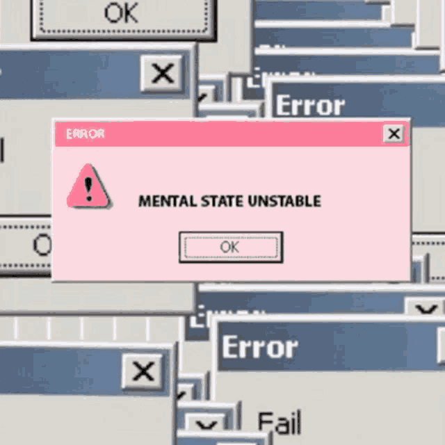 a computer screen shows a message that says mental state unstable