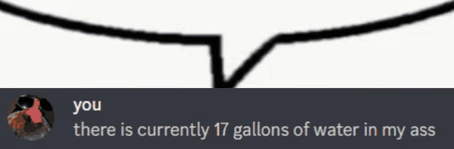 a picture of a person 's butt with the words " there is currently 17 gallons of water in my ass " below it