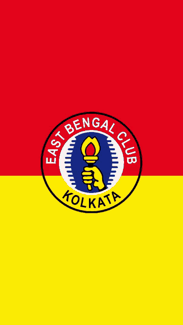 a logo for east bengal club kolkata is on a red and yellow background