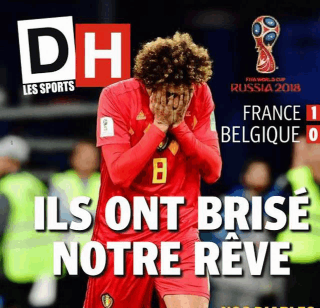 a soccer player covering his face on the cover of dh les sports magazine