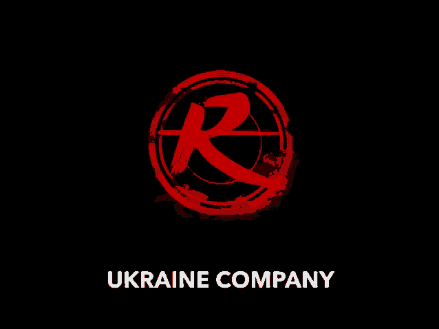 a logo for the ukraine company with a red letter r in a black circle