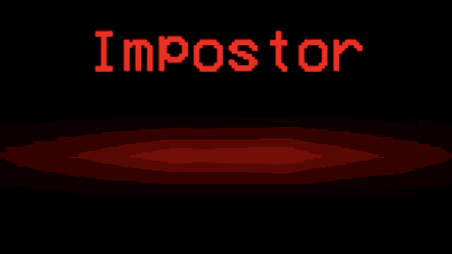 the word impostor is on a black background