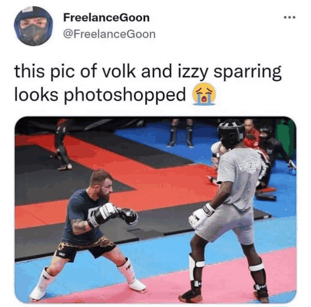 a tweet from freelance coon shows a boxing match