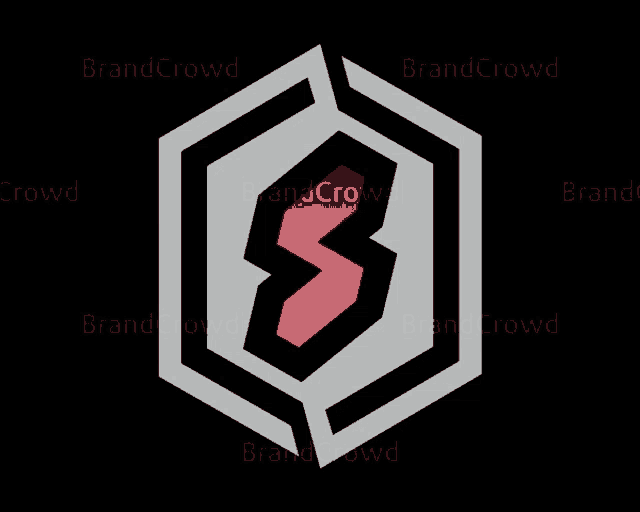 a logo for brandcrowd with a red lightning bolt