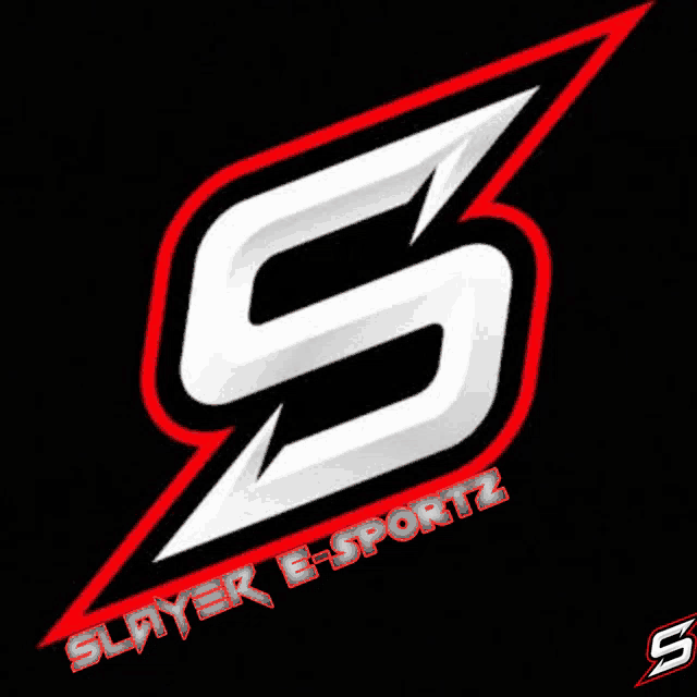 a logo for slayer e-sportz with a red lightning bolt