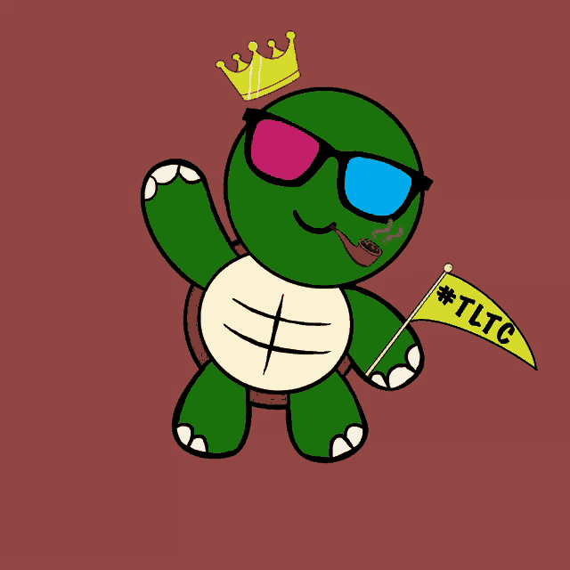 a cartoon of a turtle wearing sunglasses and a crown