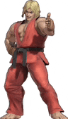 a man in a red karate uniform is giving a thumbs up sign .