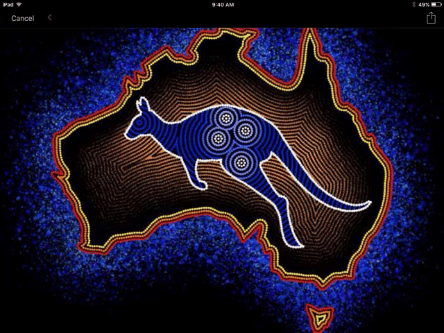 a painting of a kangaroo in the middle of a map