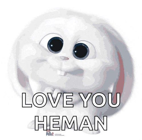 a snowball from the secret life of pets 2 says " love you herman "