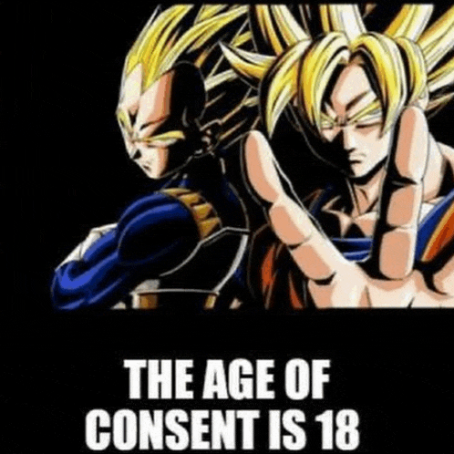 the age of consent is 18 is written on a poster