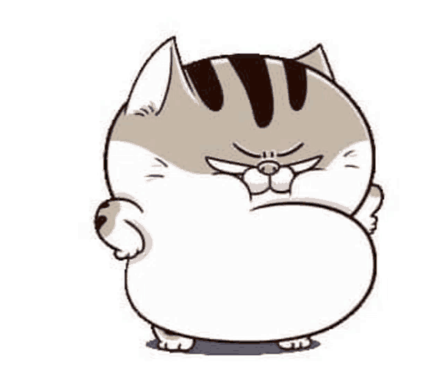 a cartoon of a fat cat with a big belly .