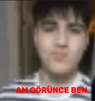 a blurry picture of a man 's face with the words am gorunce ben above him