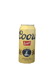 a can of coors banquet beer is sitting on a white background