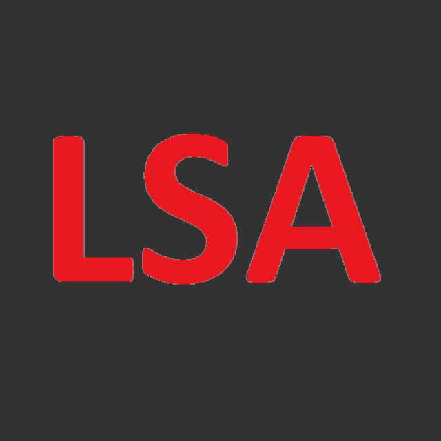 lsa is written in red on a dark background