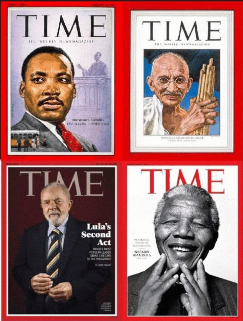 four covers of time magazine including lula 's second act and mahatma gandhi