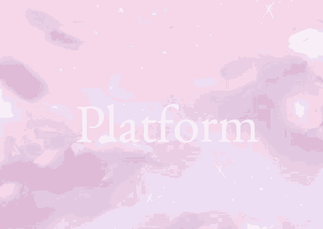 a pink background with the word platform written in white