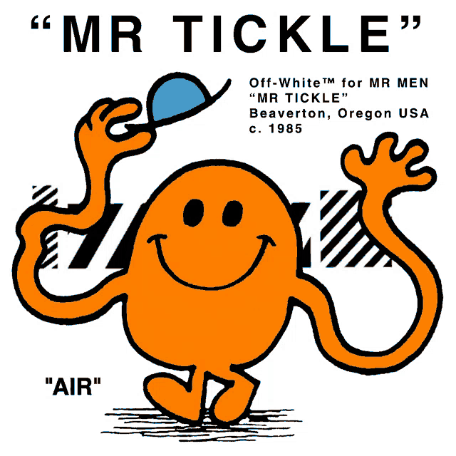 a cartoon of mr tickle with a blue hat on his head