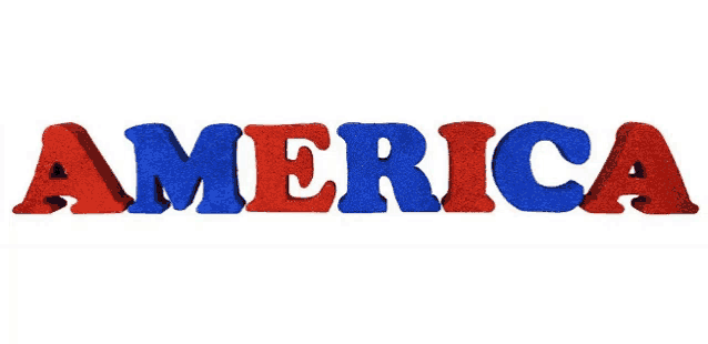 red white and blue letters that spell out the word america