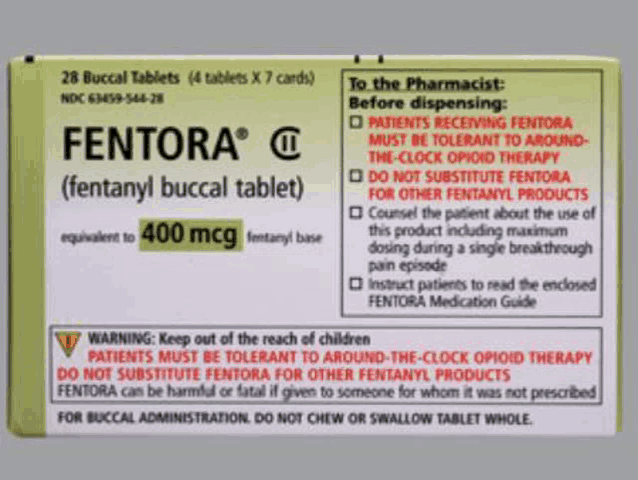 fentora is a fentanyl buccal tablet that contains 400 mg