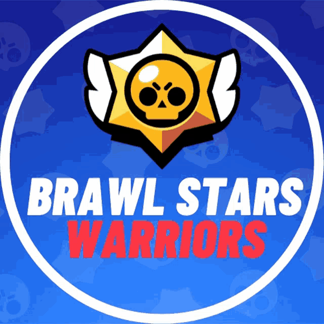 a logo for brawl stars warriors with a skull and a star