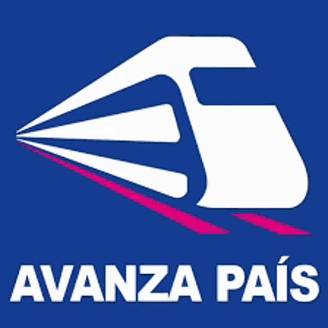 a blue background with a train and the words avanza pais