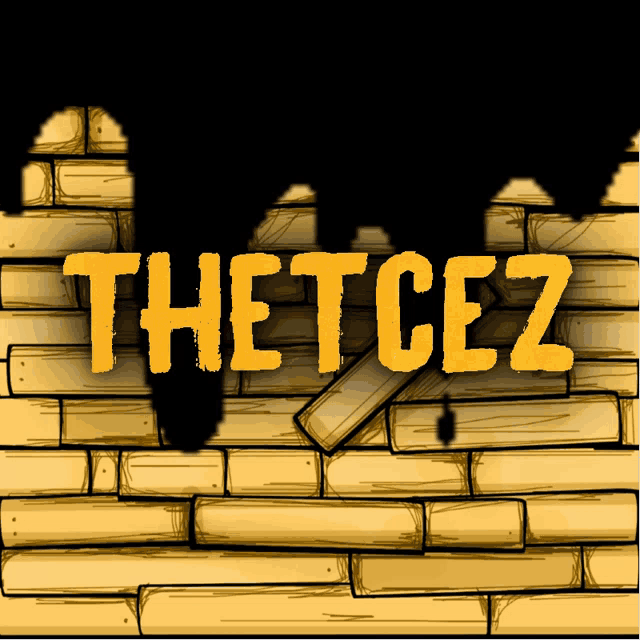 a cartoon drawing of a brick wall with the words thetcez on it