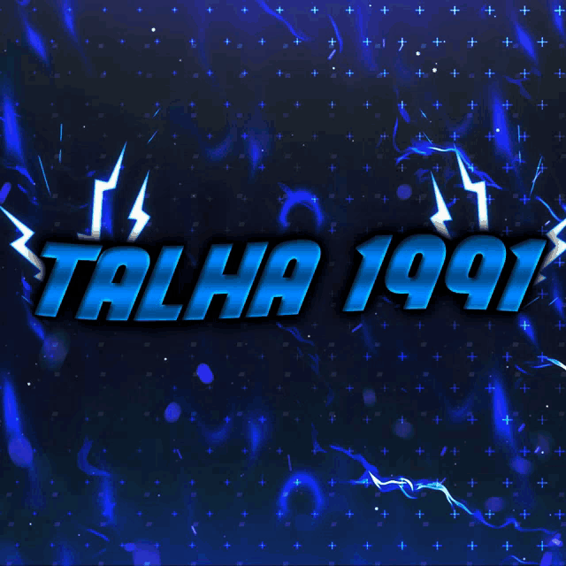 a blue background with the words talha 1997