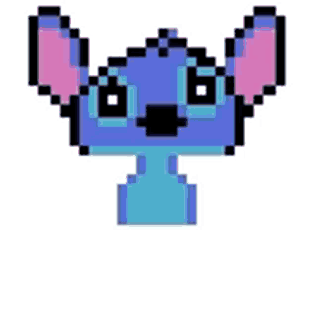 a pixel art of stitch from lilo and stitch