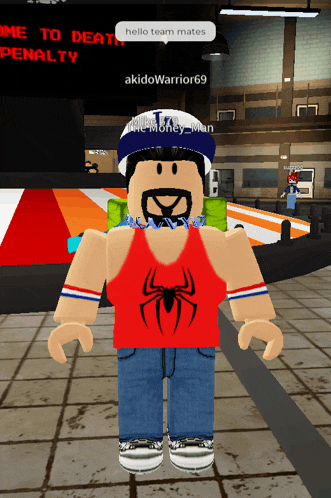 a roblox character with the name akidowarrior69